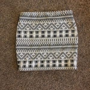 Black and white Aztec pattern skirt